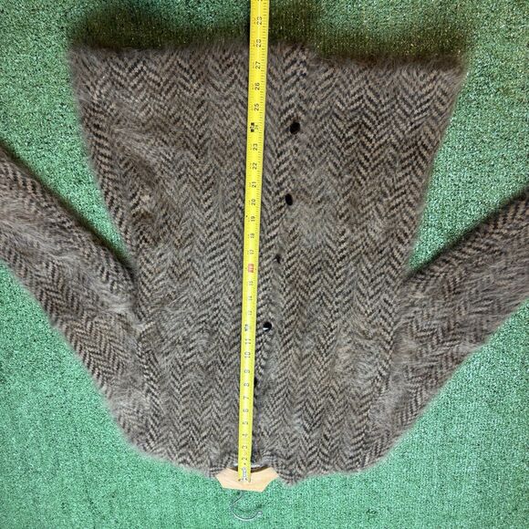 Vintage DELAWARE STREET Avant Garde FOX Fur CASHMERE Cable Knit Jacket USA SZ S - Picture 5 of 7